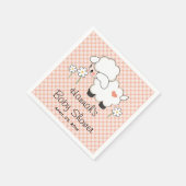 Serviette En Papier Baby shower d'agneau de corail (Coin)