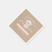 Serviette En Papier Baby shower d'agneau mignon rose (Coin)