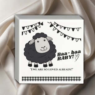 Serviette En Papier Baby shower d'agneau noir Kawaii