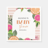 Serviette En Papier Baby shower d'agrumes tropicaux Aquarelle Napkin (Devant)
