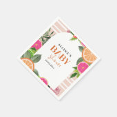 Serviette En Papier Baby shower d'agrumes tropicaux Aquarelle Napkin (Coin)