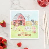 Serviette En Papier Baby shower d'amis de Cute Barnyard (En situation)