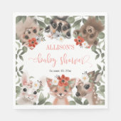 Serviette En Papier Baby shower d'amis de la forêt (Devant)