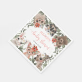 Serviette En Papier Baby shower d'amis de la forêt (Coin)
