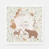 Serviette En Papier Baby shower d'amis de la forêt (Devant)