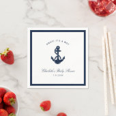 Serviette En Papier Baby shower d'Ancre bleu marine (En situation)