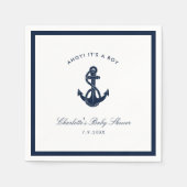 Serviette En Papier Baby shower d'Ancre bleu marine (Devant)