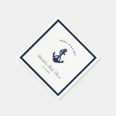 Serviette En Papier Baby shower d'Ancre bleu marine (Coin)