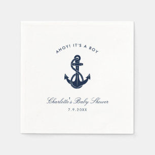Serviette En Papier Baby shower d'Ancre bleu marine