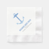 Serviette En Papier Baby shower d'Ancre d'aquarelle marine Sip et voir (Devant)