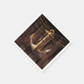 Serviette En Papier Baby shower d'Ancre en or rustique (Coin)