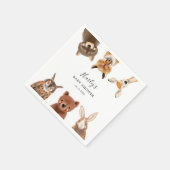 Serviette En Papier Baby shower d'animaux de bois (Coin)
