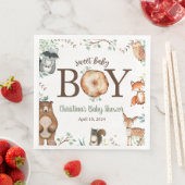 Serviette En Papier Baby shower d'animaux de bois (En situation)