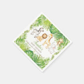 Serviette En Papier Baby shower d'animaux de la forêt Safari Green (Coin)