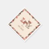 Serviette En Papier Baby shower d'animaux en bois mignon / Saupoudrer (Coin)