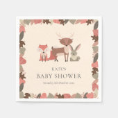Serviette En Papier Baby shower d'animaux en bois mignon / Saupoudrer (Devant)