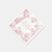 Serviette En Papier Baby shower d'animaux Safari Toile de Jouy (Coin)