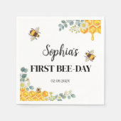Serviette En Papier Baby shower d'anniversaire d'abeilles (Devant)