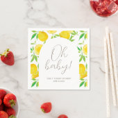 Serviette En Papier Baby shower d'aquarelle au citron (En situation)