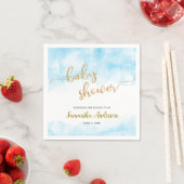 Serviette En Papier Baby shower d'aquarelle bleu Parties scintillant o (En situation)