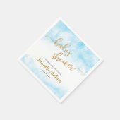 Serviette En Papier Baby shower d'aquarelle bleu Parties scintillant o (Coin)