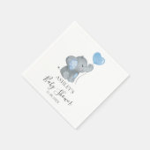 Serviette En Papier Baby shower d'aquarelle bleu petit éléphant (Coin)