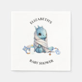 Serviette En Papier Baby shower d'aquarelle Blue Dragon (Devant)