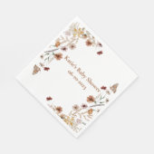 Serviette En Papier Baby shower d'aquarelle Boho fleur sauvage (Coin)