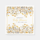 Serviette En Papier Baby shower d'aquarelle Boho Fleur sauvage jaune (Devant)