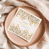 Serviette En Papier Baby shower d'aquarelle Boho Fleur sauvage jaune