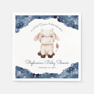 Serviette En Papier Baby shower d'aquarelle céleste Taurus