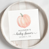 Serviette En Papier Baby shower d'aquarelle Citrouille orange minimal