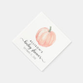 Serviette En Papier Baby shower d'aquarelle Citrouille orange minimal (Coin)