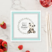 Serviette En Papier Baby shower d'aquarelle Cute Panda Bear (En situation)