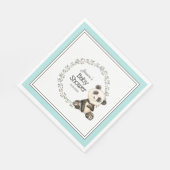 Serviette En Papier Baby shower d'aquarelle Cute Panda Bear (Coin)