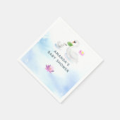Serviette En Papier Baby shower d'aquarelle de cygne (Coin)