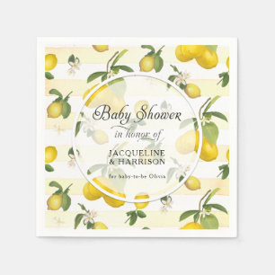 Serviette En Papier Baby shower d'aquarelle de la fleur d'agrumes de c