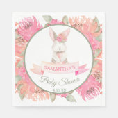 Serviette En Papier Baby shower d'aquarelle de lapin doux (Devant)