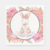 Serviette En Papier Baby shower d'aquarelle de lapin doux (Devant)