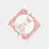 Serviette En Papier Baby shower d'aquarelle de lapin doux (Coin)
