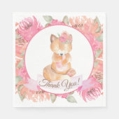 Serviette En Papier Baby shower d'aquarelle de renard doux (Devant)