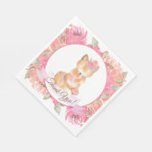 Serviette En Papier Baby shower d'aquarelle de renard doux (Coin)
