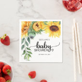 Serviette En Papier Baby shower d'aquarelle de tournesol (En situation)