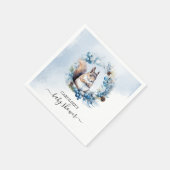 Serviette En Papier Baby shower d'aquarelle d'hiver (Coin)