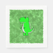 Serviette En Papier Baby shower d'aquarelle Dino vert (Devant)