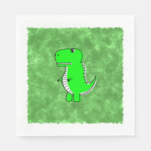 Serviette En Papier Baby shower d'aquarelle Dino vert (Devant)