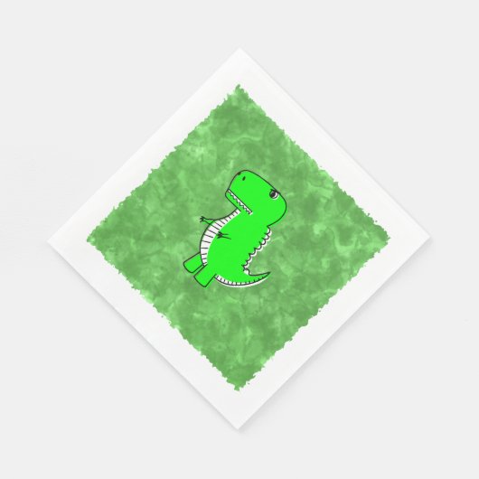 Serviette En Papier Baby shower d'aquarelle Dino vert (Coin)