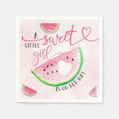 Serviette En Papier Baby shower d'aquarelle douce Watermelon (Devant)
