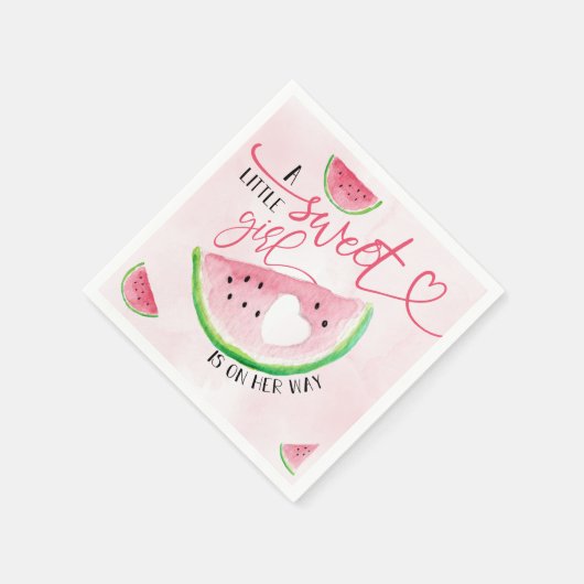 Serviette En Papier Baby shower d'aquarelle douce Watermelon (Coin)