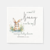 Serviette En Papier Baby shower d'aquarelle du Bunny de printemps (Devant)